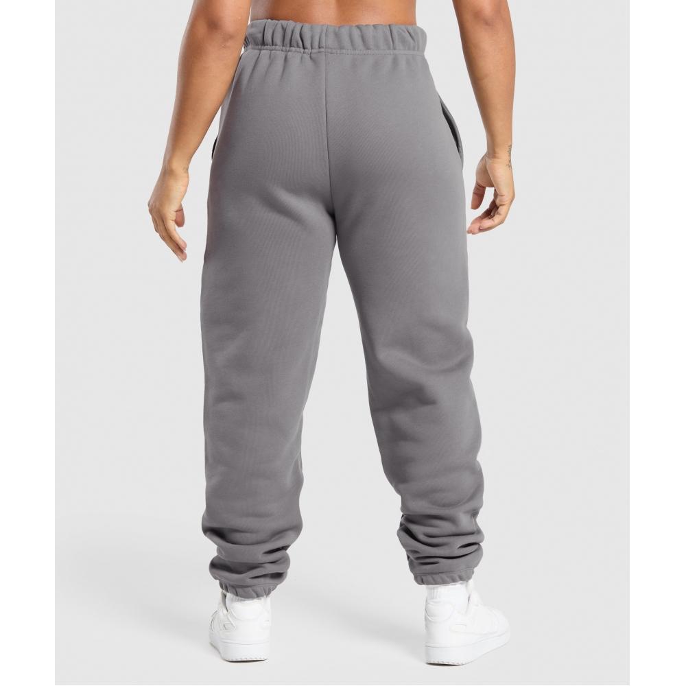 Gymshark Embroidered Oversized Jogger Brushed Grey B1c9z Gchk