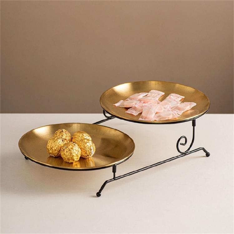 Practical Detachable Dessert Stand for Parties Detachable Fruit Serving Holder Metal Wedding Cake Display Plate