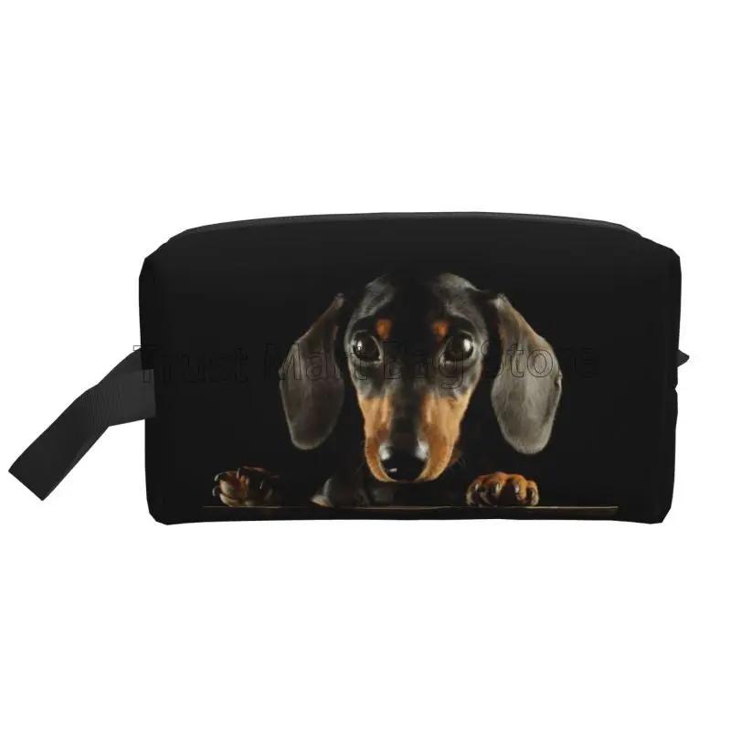 Niedliche Dackel Reise-Kosmetiktasche für Damen Große Make-up-Tasche Wasserdichter Toilettenartikel-Zubehör-Organizer für Damen Mädchen
