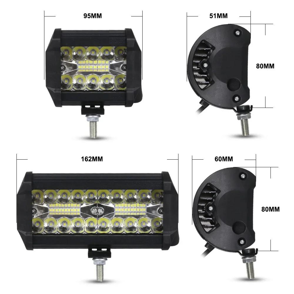 4-7 Inch Aluminum Shell Road LED Bar 12V 24V Combo LED Light Bar/Work Light for Car Jeep Truck Suv 4x4 Atv Lightbar Headlight