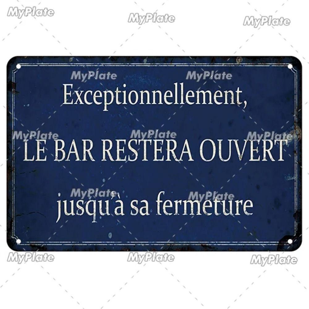 Vintage Metal Sign with Famous French Proverbs Iron Plate Retro Home Decor Gift