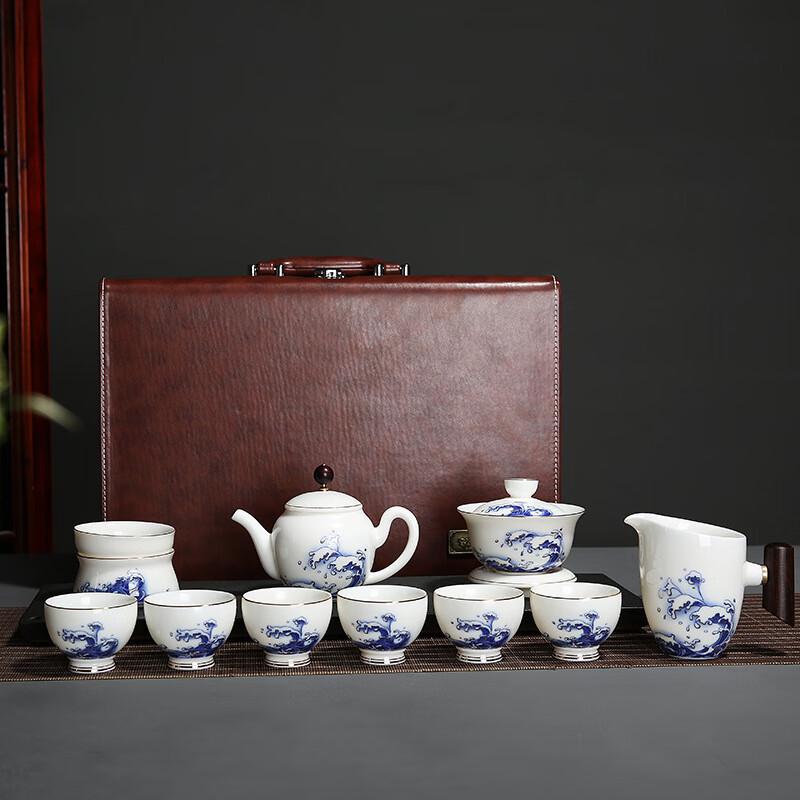 Chaxun White Porcelain Wave Glaze Kung Fu Tea Set