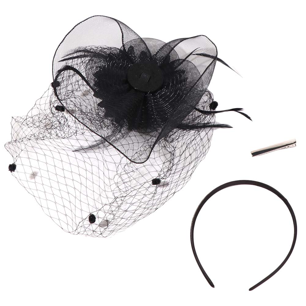 Wedding Bridal Headband Hepburn Mesh Veil Face Cover Fashion Bride Veil Hairdband  Headwear