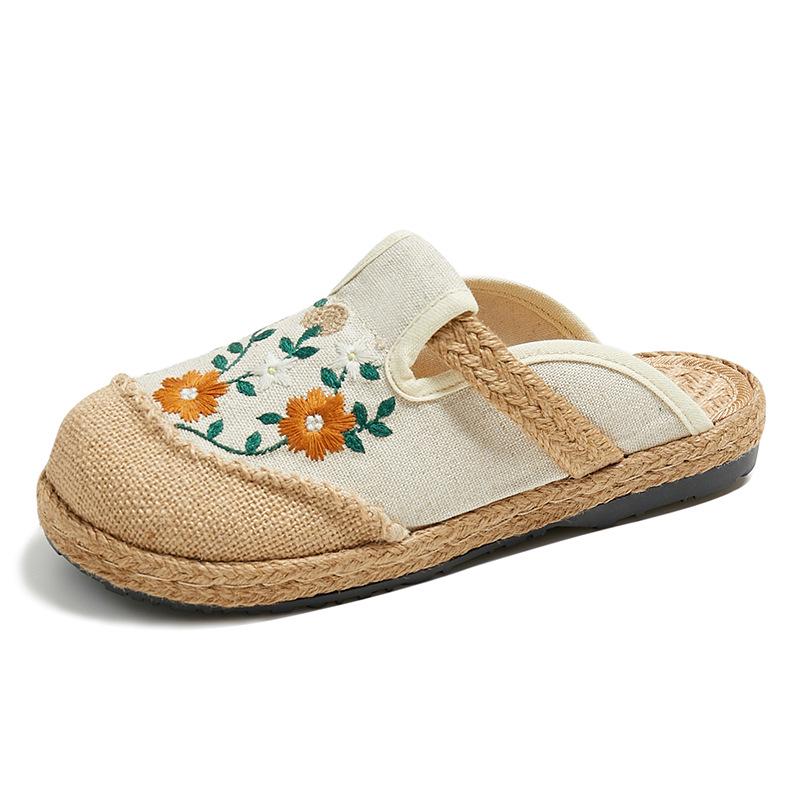 Women's Ethnic Style Handmade Embroidered Low-Top Hanfu Slippers