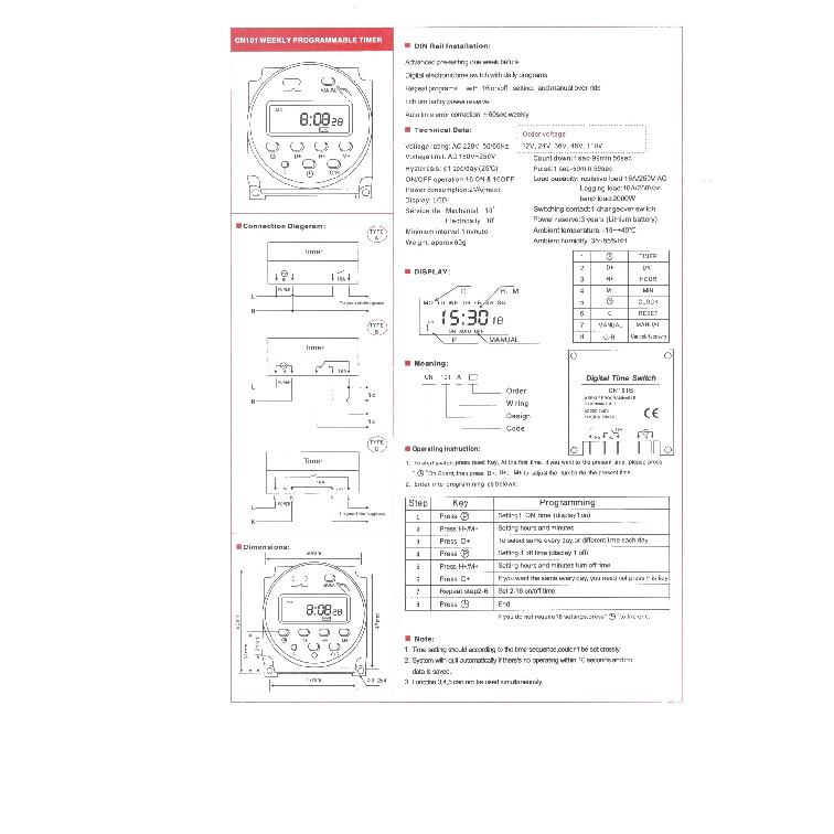 GTHURCS 220V 110V 24V 12V CN101A Timer Switch Digital LCD Power Timer Programmable Time Switch Relay 16A high quality CN101 Relays 5