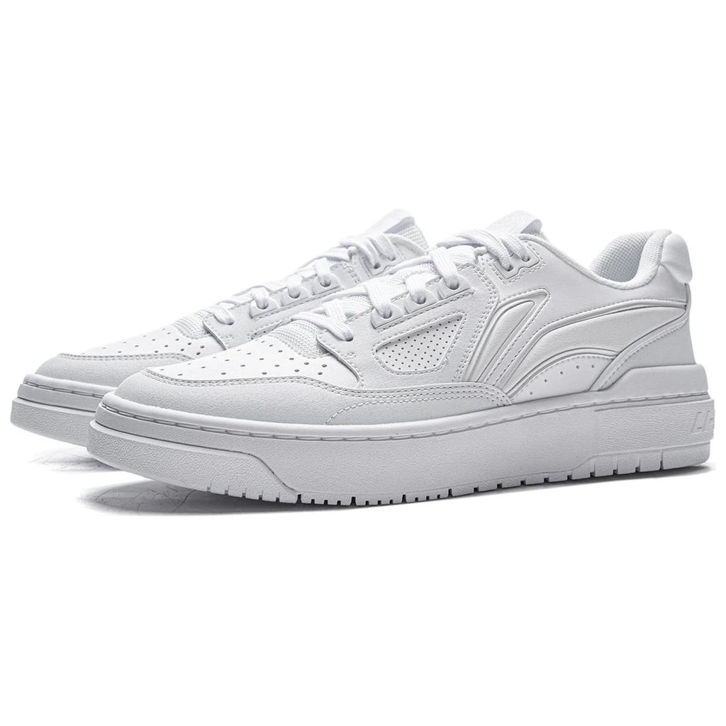 Li Ning Rising Stars Slip Resistant Cushioning Abrasion Resistant Breathable Low top Skateboard Shoes Unisex White ABCV007-2