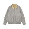 Unisex Retro Harrington Jacket With Plaid Patchwork Design Reversible Casual Outerwear