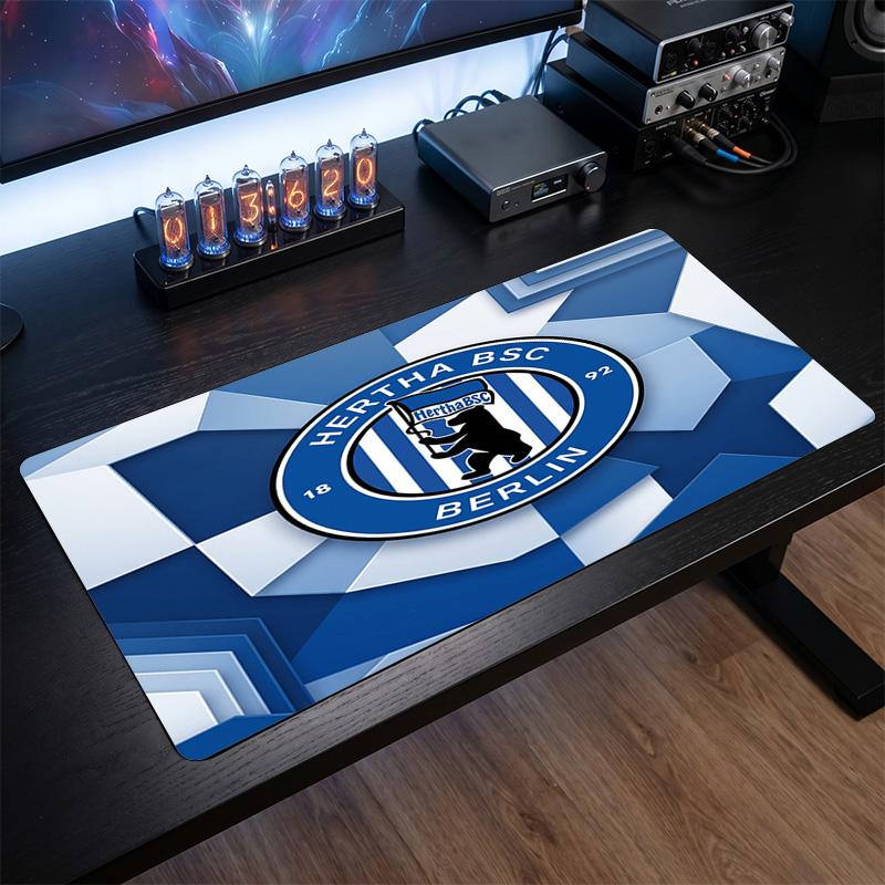 Tappetino per Mouse a Tema Hertha BSC FC, Tappetino XXL per Scrivania da Gioco con Logo Calcistico, Tappetino Antiscivolo per Mouse del Computer