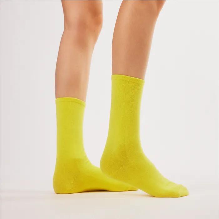Light Yellow Solid Color Long Socks