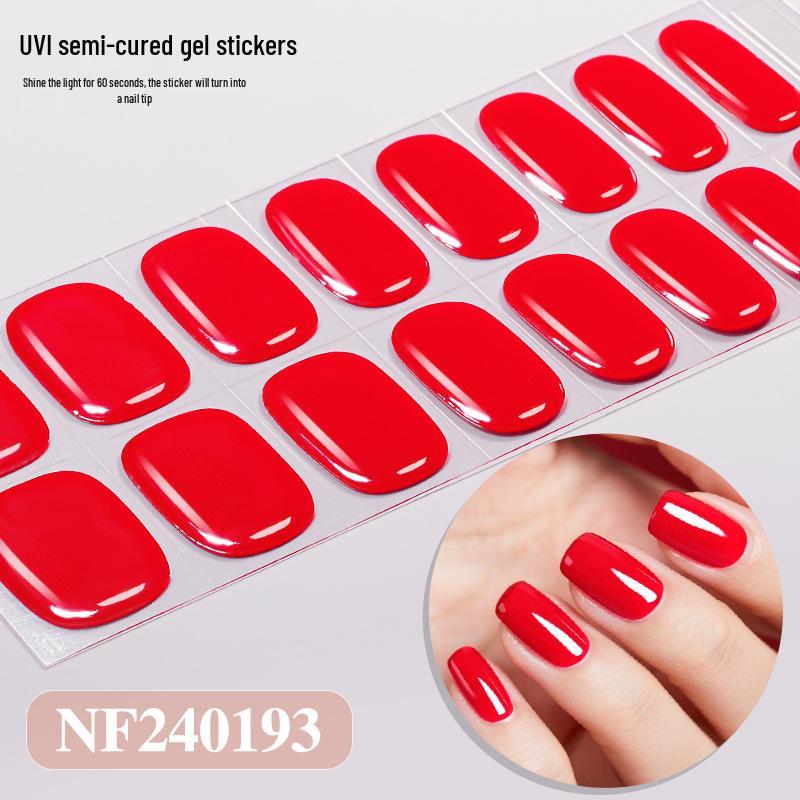 Zhengxiang Japanese Style UV Gel Nail Stickers - Solid Color, Semi-Cured, Popular Light Curing Design
