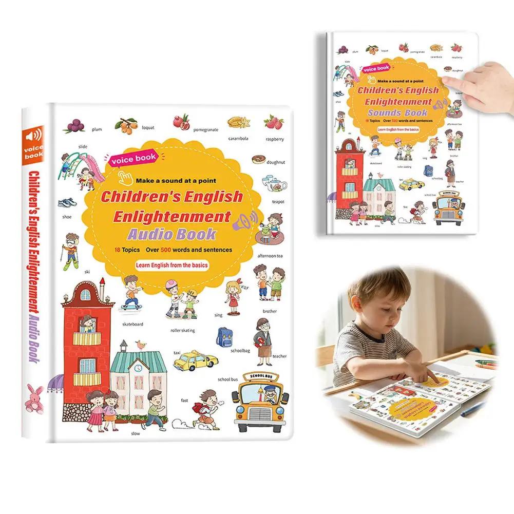 500+ Words Audio Learning Book Early Education Learning Sound Interactive Book Words English Machine Point-and-read C9r6