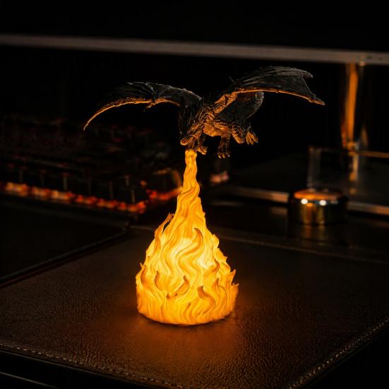 Table Decoration Dragon Bookshelf Nook Light, Fire-Breathing Fantasy Shelf Decor, LED Handmade Art Sculpture Night Lamp for Bedroom Living Room Office