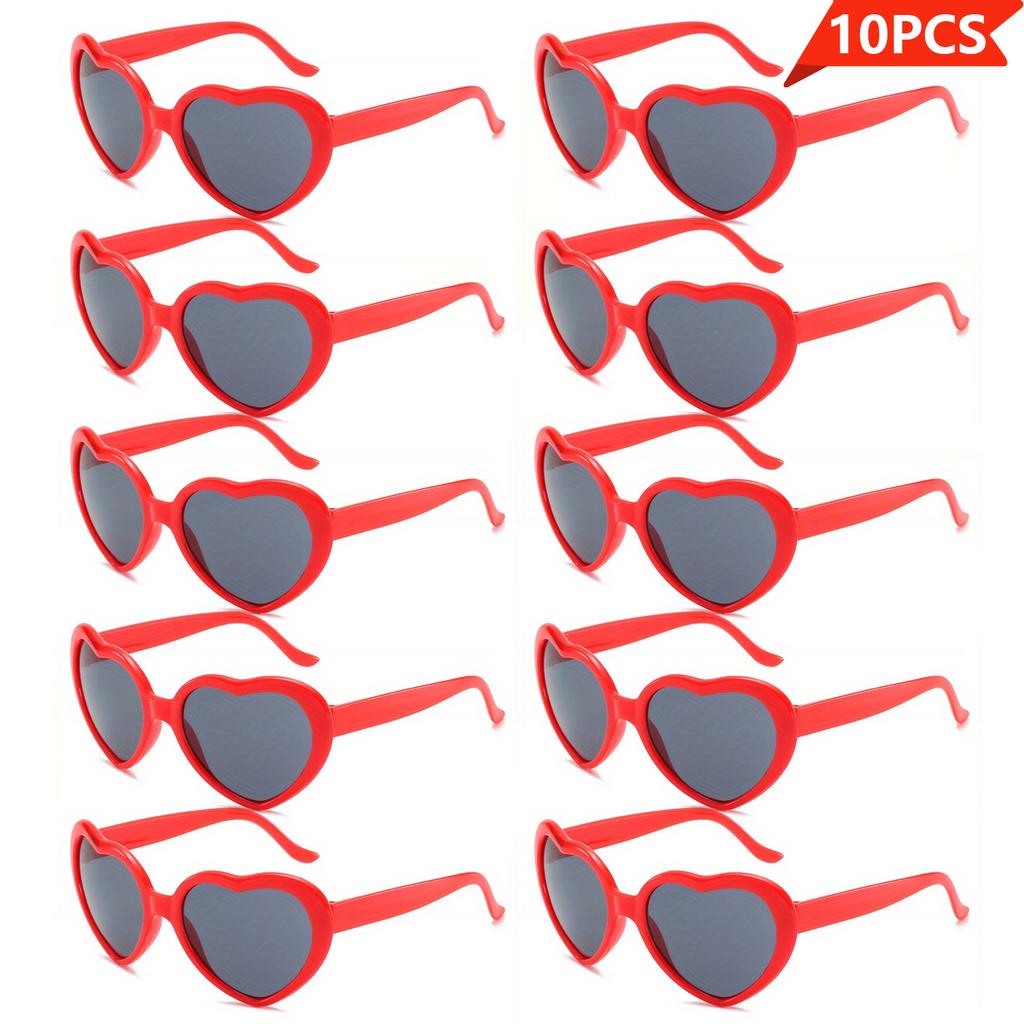 10pcs Heart Shaped Love Glasses Party Prop Fashion Glasses Party Glasses Cowboy Decorations