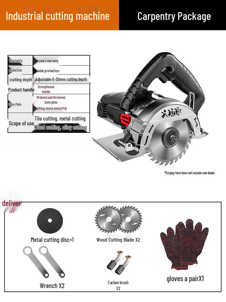 Portable Multifunctional Electric Saw for Marble, Stone, Tile, and Wood Cutting