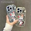 Phone Case: 2D Flat Design Suitable for iPhone 18 17 16 15 14 13 Pro Protective Case, Couple Style, Pink and White Love Heart Rabbit, Christmas and Ha
