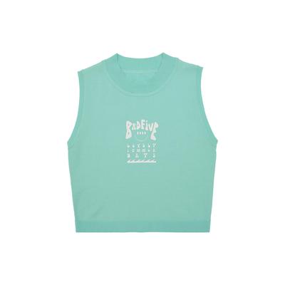 Li Ning Badfive Holiday Carnival Stampa Lettera Girocollo Pullover Gilet Top Donna Verde Ghiaccio AMVS006-2