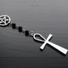 Egirl Jewelry Cool Black Beads Cross Star Pendant Necklace DIY Fashion Choker Y2K Necklace for Women Punk Accessory