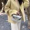 Neue Handtasche aus echtem Leder für Damen mit Kettenschloss, Schulter-Umhängetasche