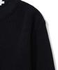 KNITTED Cotton Henley Neck Waffle Knit Black