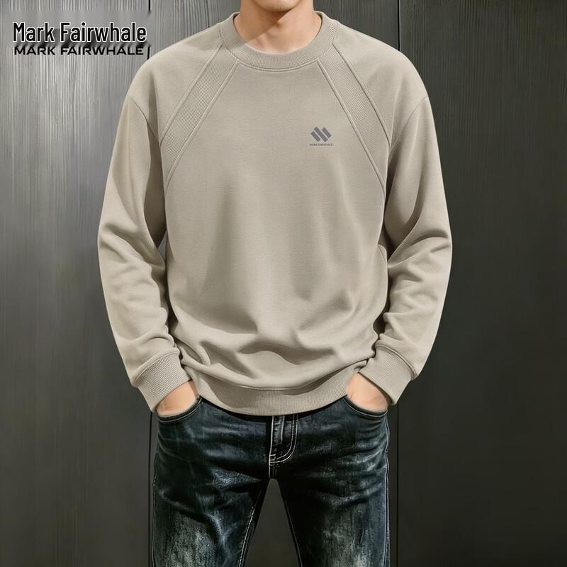 Mark Fairwhale Men's American-Style Geometric Print Crewneck Sweatshirt