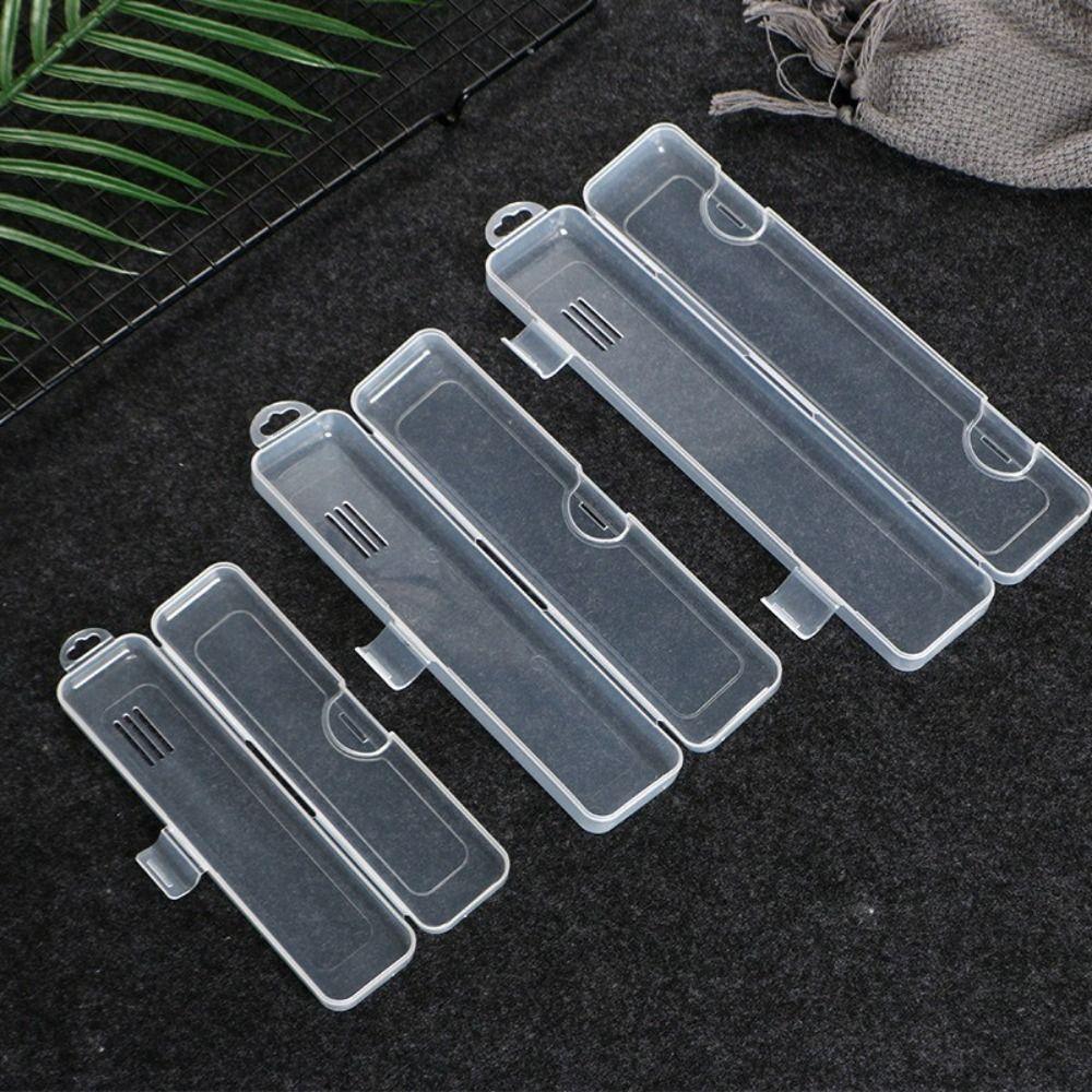 1Pcs Transparent Plastic Box Organizer Eyebrow Pencil Tableware Chopsticks Beauty Tools