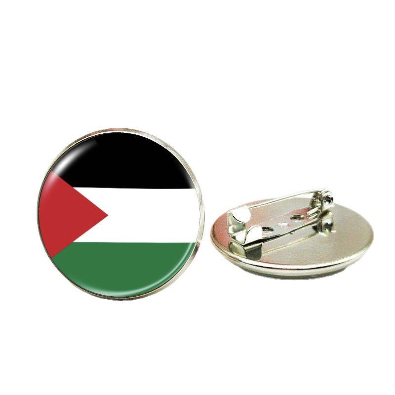 Cross Palestine Flag Peace Gem Alloy Brooch
