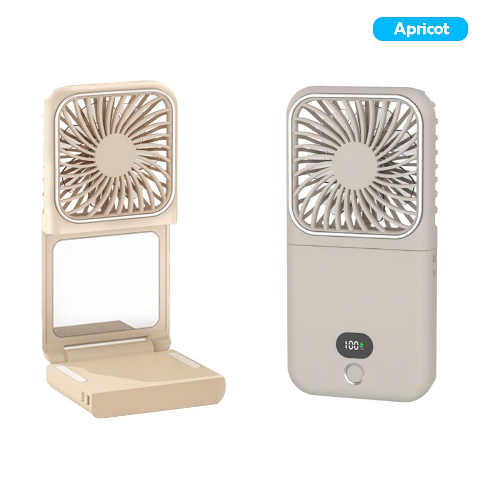 Mini Handheld Ice Compress Fan with Atmosphere Light 199 SpeedsUSB Rechargeable Turbo FanLED Light Display