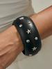 6 Styles Brown Wooded Bracelets Bangles for Women Men Punk Irregular Geometric Rivet Beads Wide Bangle Jewelry Birthday Gifts