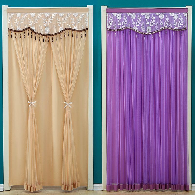 Krajková dvouvrstvá protikomáří závěs na dveře s přepážkou pro soukromí pro všechna roční období