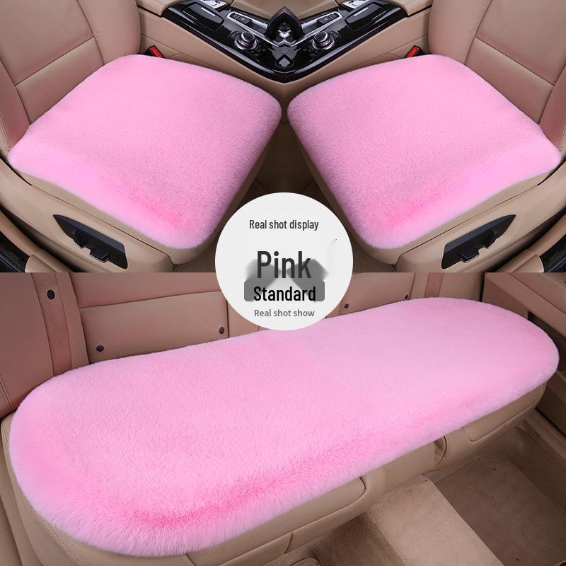 2024 Winter Faux Rabbit Fur Car Seat Cushion Set - Three-Piece Backless