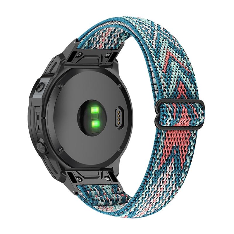 Pro Garmin Fenix Series 7/6 GPS/Epix/Fenix 5 Nastavitelný řemínek k hodinkám Elastický nylonový náramek Pro chytré hodinky Prodyšný pásek pro ženy/muže