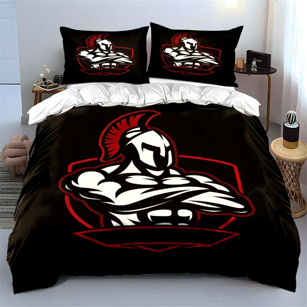 Armored Spartan Warrior Pattern. Bedding Sets Duvet Cover Sets Duvet Covers Pillowcases(1*Duvet Cover 2*Pillowcases Without Duvet Insert)