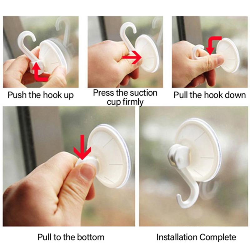Multifunctional Heavy-Duty Suction Cup Hook Transparent and Reusable Bathroom Towel Rack Clothes Hanger Hook for Glass Kitchen