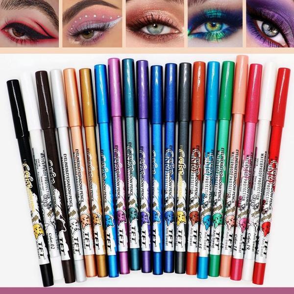 Dual-use Eyeliner and Eye Shadow Pen for Sweat-proof Makeup-Glittery Eyeliner and Shimmering Eye Shadow for Bold Looks
