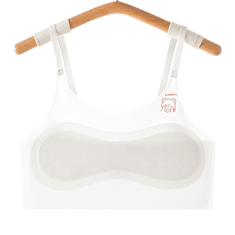 Teen Girls Youth Puberty Breathable Seamless Thin Ice Silk Camisole Bralette