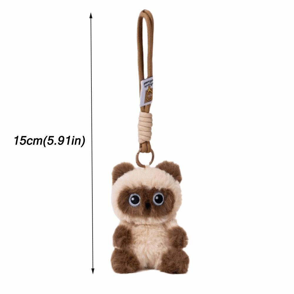 Plush Cat Bag Pendant Soft Fluffy Kitten Key Ring New Plush Cat Keychain Car Keys