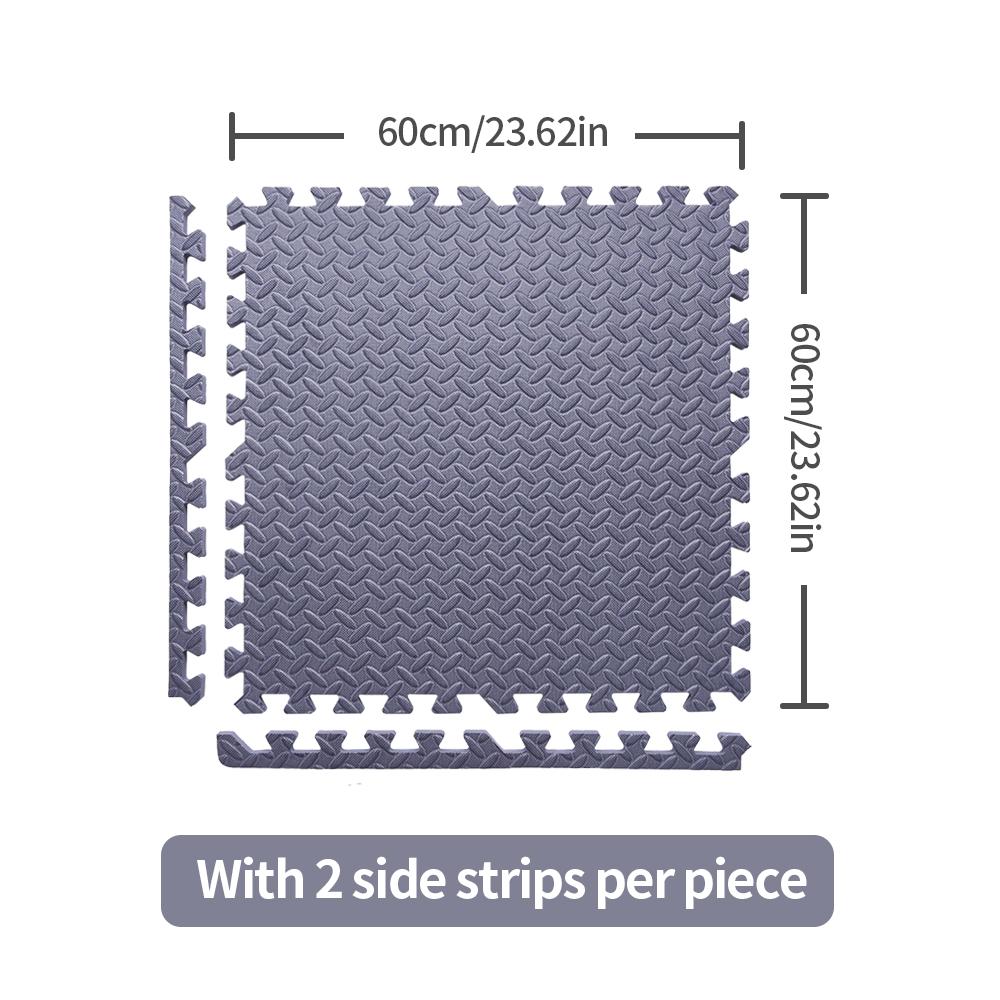 4 szt. 60*60*2CM Granatowa Mata Puzzle do Ćwiczeń Dwustronna Wzór Liści Podkładka Podłogowa Maty Podłogowe do Domu i Siłowni