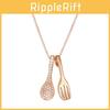 Stylish Rose Gold And Platinum Foodie Spoon Necklace For Women With Unique Design