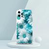 For iPhone 15 16 14 13 12 Mini 11 Pro Max XS X XR SE 7 8 Plus Silicone Clear Cover Beauty Flowers Leaves Luxury Phone Case
