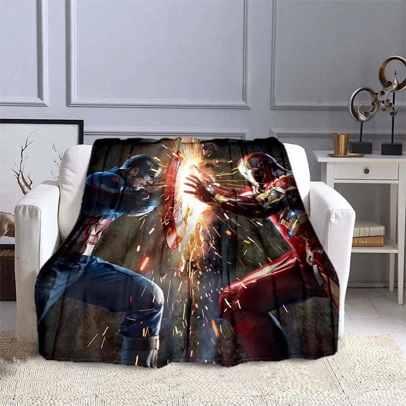 Captain America Printed Blanket Children Adult Blanket Soft and Warm Bedding for Bed Sofa Outdoor Travel Cover Blanket