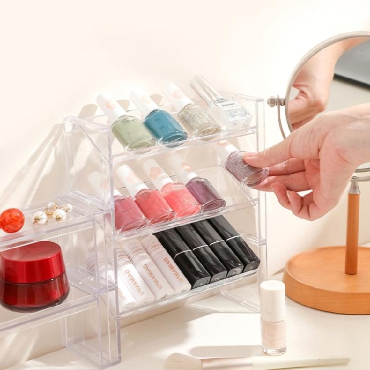 Desktop Clear Storage Holder Transparent Stackable Shelf Home Kitchen Bathroom
