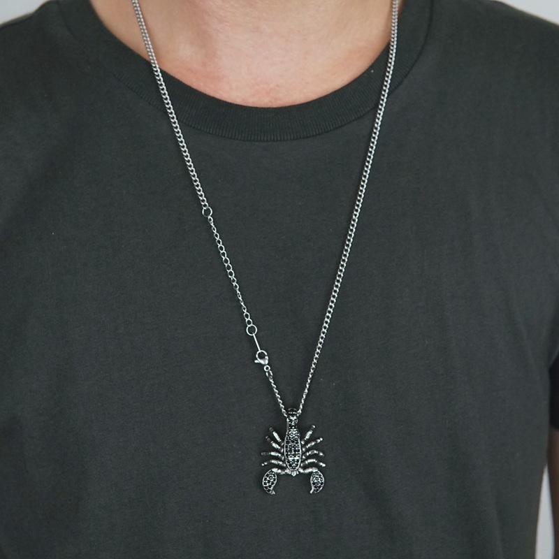 Pendant Scorpion Black,Brand New Fashion Jewelry Europe 925 Sterling Silver Accessories Gift for Woman Rebel Men