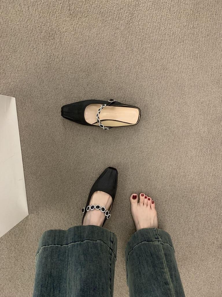 French niche fairy wind bag head half slippers female summer wear lazy one pedal satin low heel muller shoes sandals