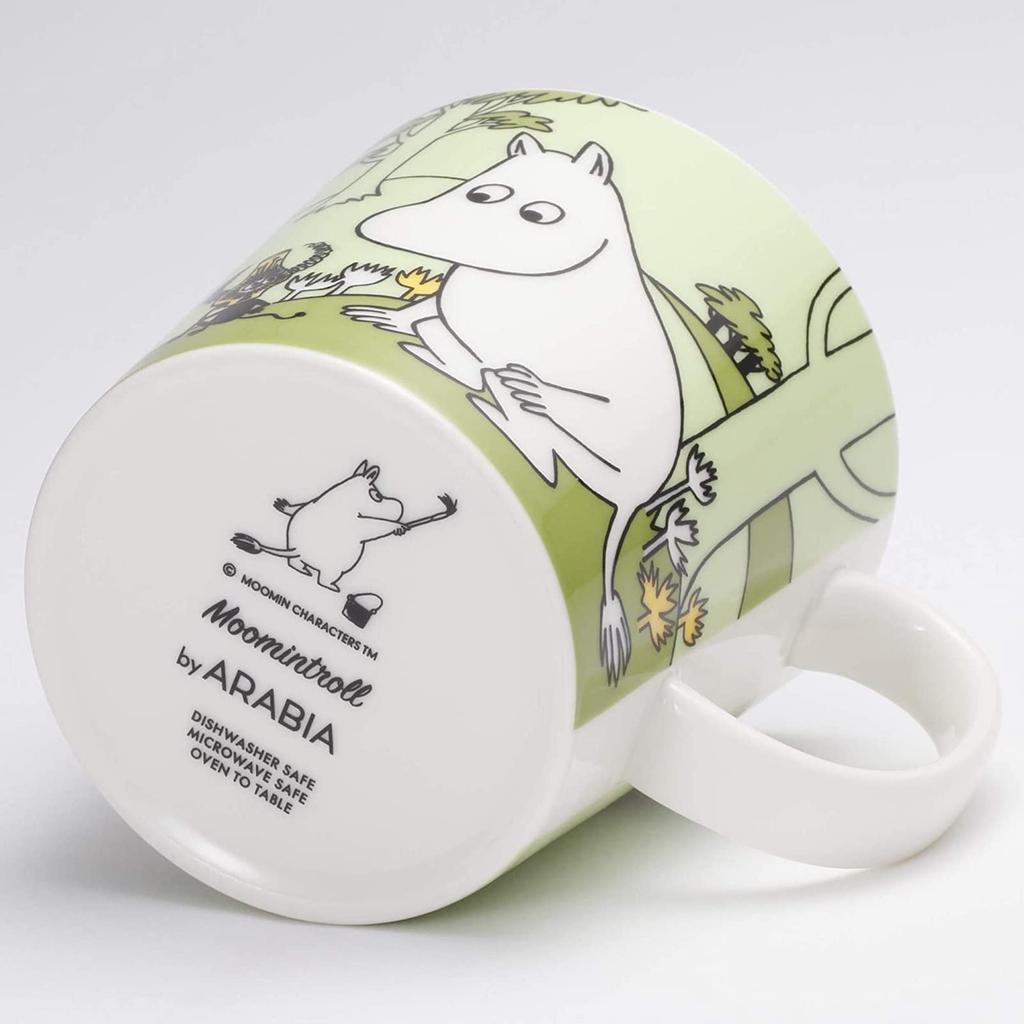Moomin Arabia Official Gift 300ml Classic Moomin Green Moomin Christmas Wedding Birthday Housewarming Officially Imported (Arabia) Wrapping Mug,