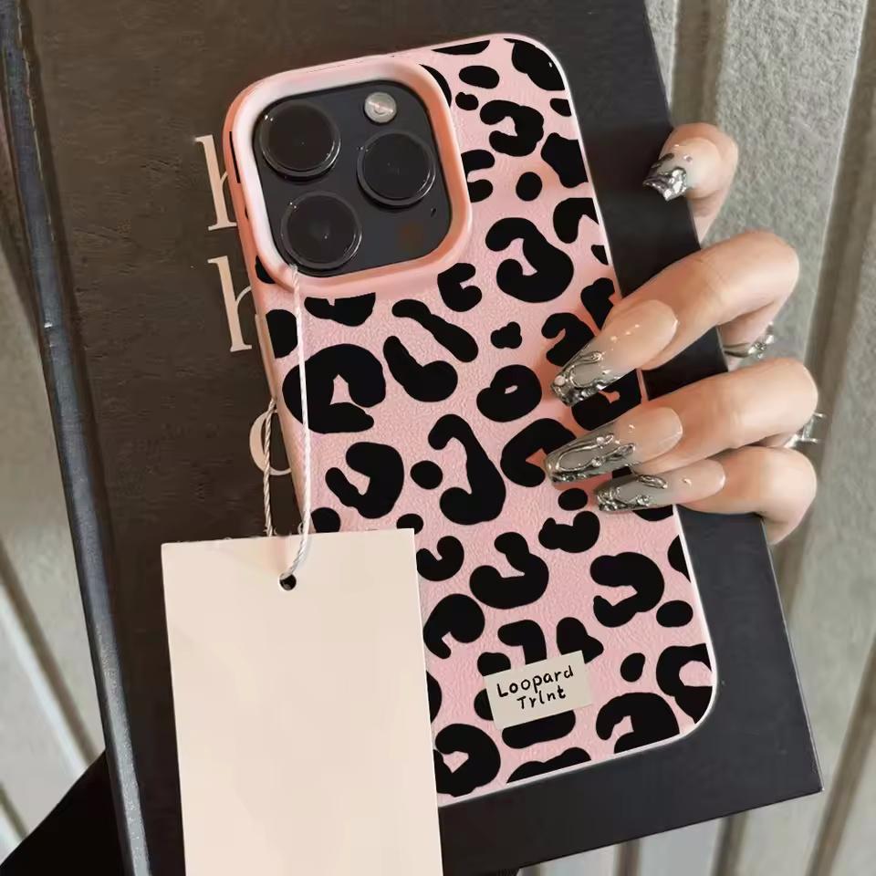 Black Leopard Design PU Leather Phone Case For iPhone 16 Pro 17 15 14 Plus 13 12 11 Pro MAX 17 Air 16E Bumper Back Cover