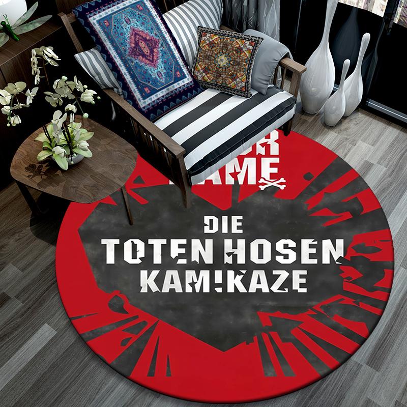 Benutzerdefinierter Name,Runder Teppich im Die Toten Hosen Muster,Teppich für Wohnzimmer Schlafzimmer Spielzimmer,Rutschfeste Bodenmatte,Urlaubsgeschenke und Geburtstagsgeschenke.