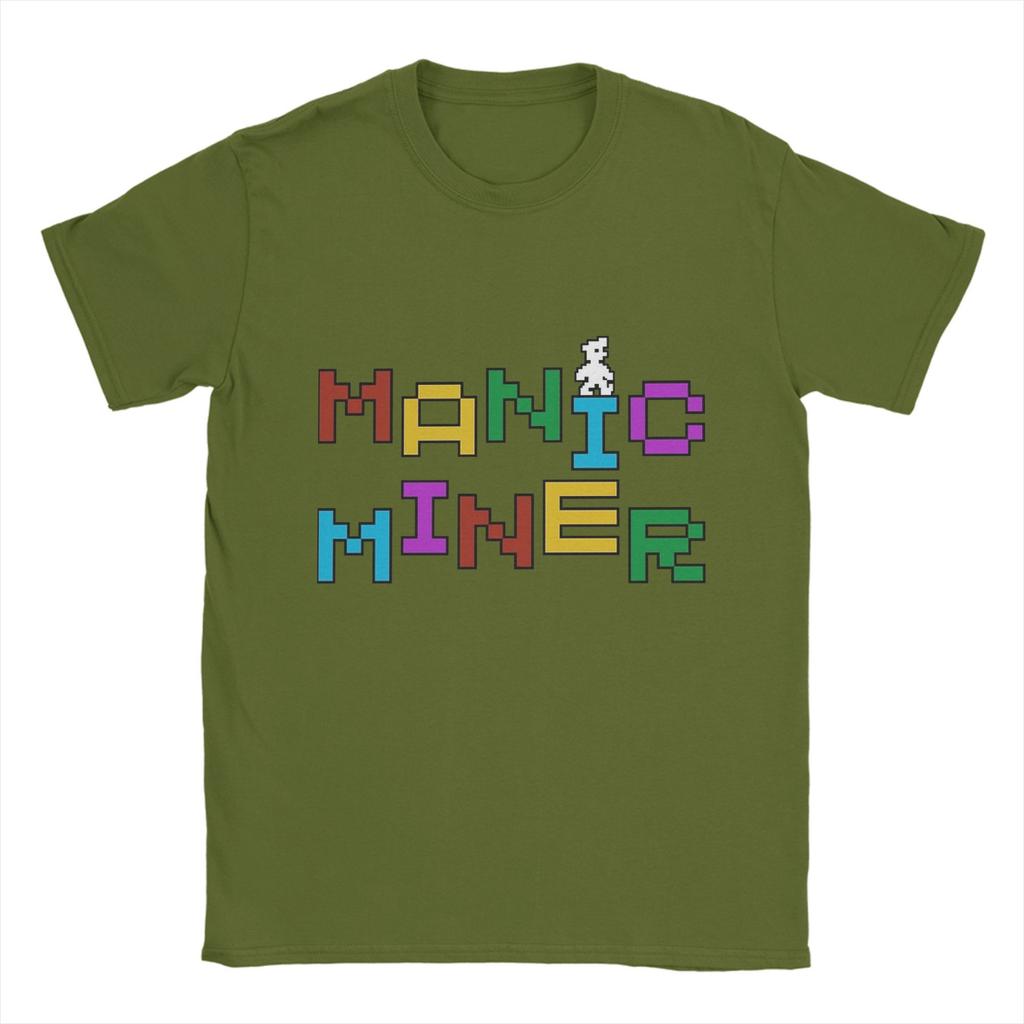 Manic Miner   T Shirt Summer  Retro Game  Hip Hop T-Shirts Man Pure Cotton Crew Neck Plus Size  Clothing Short Sleeve Basic Tops