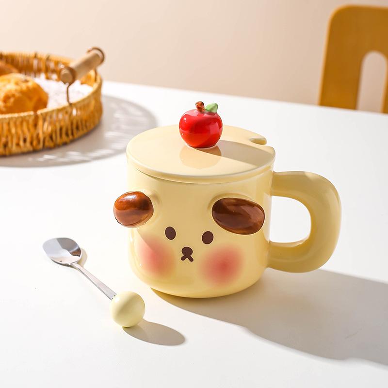 Creative Super Cute Cartoon Ceramic Mug Gift Home Cup Coffee Cup Water Cup Couple Breakfast Cup