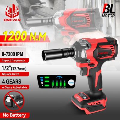 1200N.M Brushless Electric Impact Wrench Cordless 1/2'' Electric Wrench Socket Screwdriver Power Tools For Makita 18V Battery
