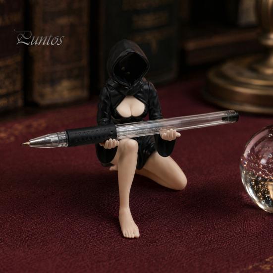 Unique Home Decorative Sculpture Ghost Girl Hooded Sculpture, Ethereal Mysterious Statue, Gothic Dark Academia Decor Queen Character Robe Figurine for